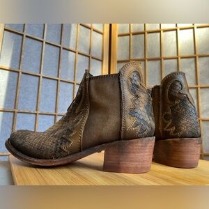 Liberty Black Uma Python Suede Cowboy Boots